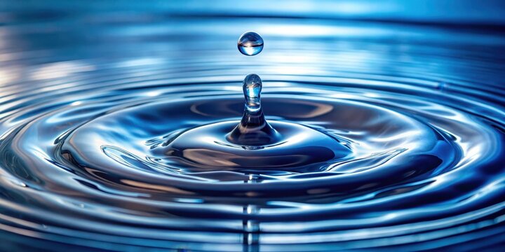 Wassertropfen auf glatter Oberfl?che landen mit Rillen und Wellen