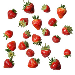strawberries isolated on white transparent background
