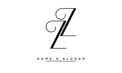 ZZ Abstract Letters Logo Monogram