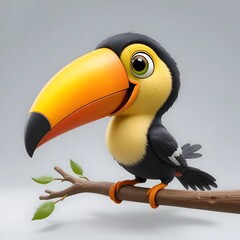 Naklejka premium Adorable 3D Animal Character with Vibrant Colors and Playful Expression for Creative Projects. Generative AI