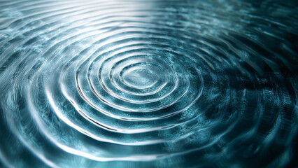 Concentric water ripples expanding outwards, creating a mesmerizing pattern on a tranquil surface