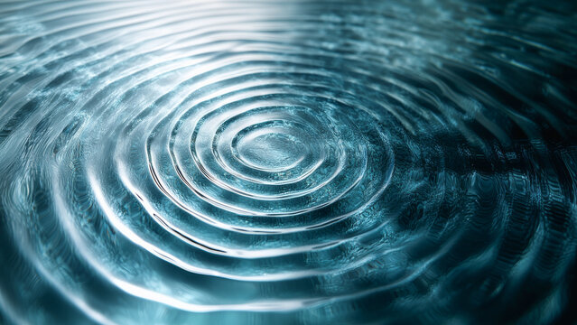 Concentric water ripples expanding outwards, creating a mesmerizing pattern on a tranquil surface