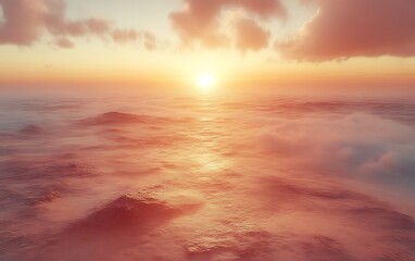 Obraz premium Sunset over a sea of clouds. (1)