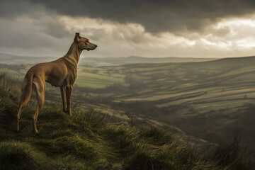 Majestic Hound: A Twilight Exploration of Freedom and Loyalty in Nature's Embrace