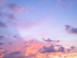 Obraz premium Twilight sky with pastel colors and colorful sunset clouds for NSTA story template background, NSTA, clouds