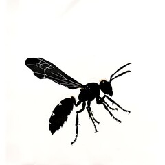 Fototapeta premium yellowjacket wasp silhouette in flight