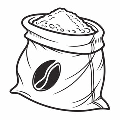 Coffee Bean Sack Line Art