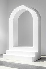 Fototapeta premium White Archway Architectural Minimalist Display
