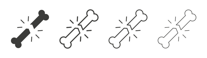 Bones icon flat and linear vector illustration on white background.