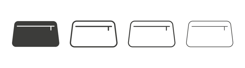 Cosmetic bag icon flat and linear vector illustration on white background.