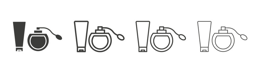 Cosmetics icon flat and linear vector illustration on white background.