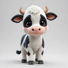 Fototapeta premium Adorable 3D Animal Character with Vibrant Colors and Playful Expression for Creative Projects. Generative AI