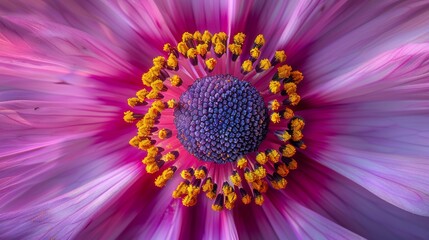 Obraz premium cosmos flower, top view closeup