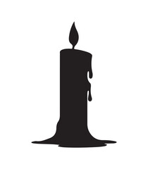 Obraz premium Candle silhouette icon vector on white background