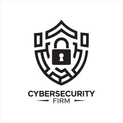 A modern and secure logo for a cybersecurity firm vector illustration.