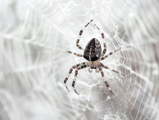 Obraz premium spider web outline with spider in center