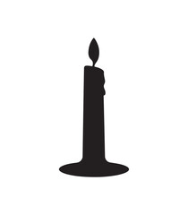 Candle silhouette icon vector on white background