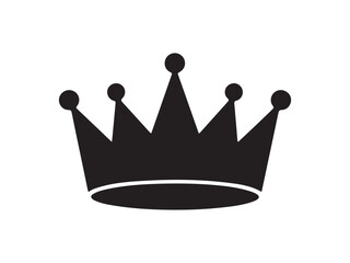 Crown silhouette icon vector on white background