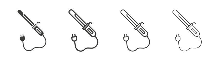 Hair curler icon flat and linear vector illustration on white background.