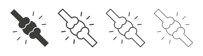 Herniated disc icon flat and linear vector illustration on white background.