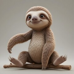 Fototapeta premium Adorable 3D Animal Character with Vibrant Colors and Playful Expression for Creative Projects. Generative AI