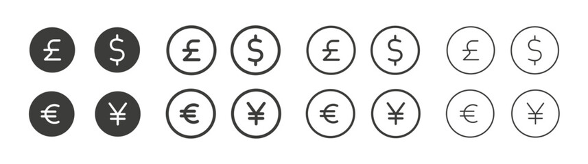 Money icon flat and linear vector illustration on white background.