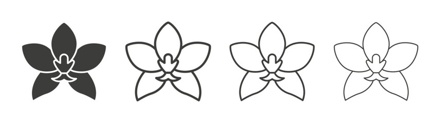 Moth orchid icon flat and linear vector illustration on white background.