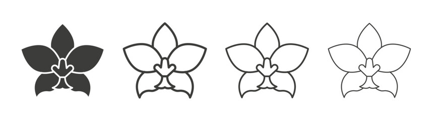 Moth orchid icon flat and linear vector illustration on white background.