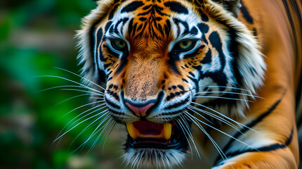 Naklejka premium Extreme macro close-up photography of a tiger