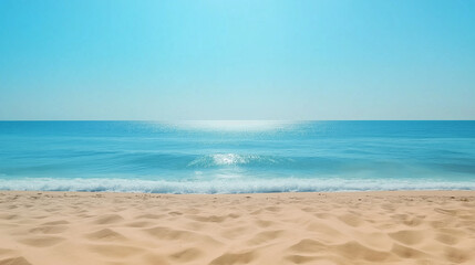 Obraz premium Beautiful tropical beach with blue sky. Background for summer vacation concept.