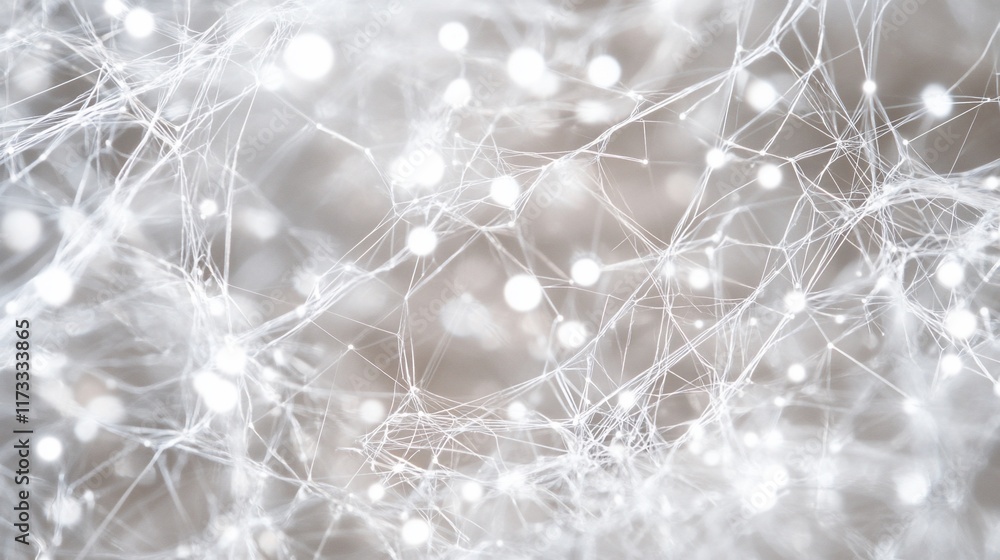 Poster Abstract network background with glowing nodes and connections.