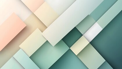 Obraz premium Abstract Geometric Design with Pastel Colors and Overlapping Shapes
