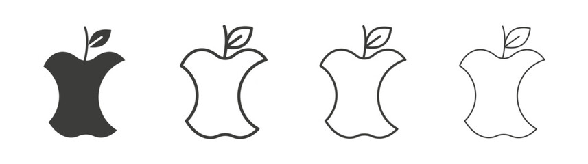 Organic waste icon flat and linear vector illustration on white background.