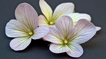 Fototapeta premium view of pink caspia flowers, showcasing their subtle hues and delicate structure. | Caspia 