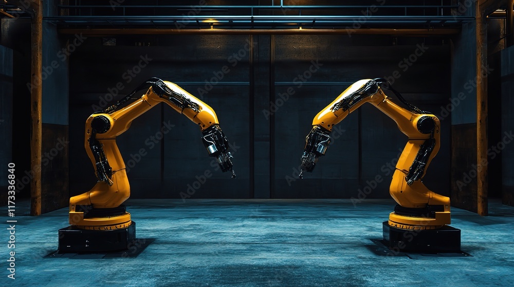 Poster advanced robotic arms operating in modern smart factory environment