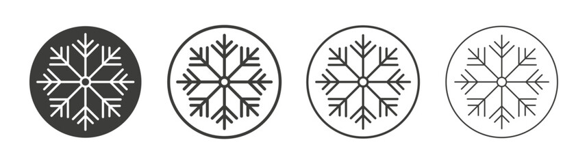 Snowflake icon flat and linear vector illustration on white background.