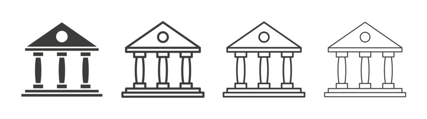 University icon flat and linear vector illustration on white background.