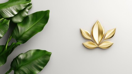 Fototapeta premium Meditative lotus flower minimalist studio graphic design calm close-up