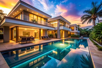 Luxurious Villa Escape: Stunning Poolside Paradise - 4K Smooth Looping Animation
