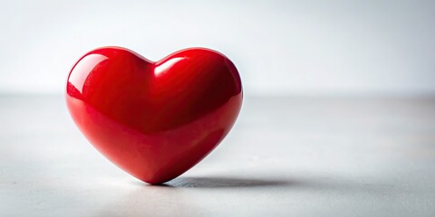 Fototapeta premium A minimalist red heart silhouette against a white background, perfect for Valentine's Day.