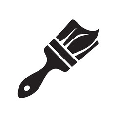 Paint brush icon. Black Paint brush  icon on white background. Vector illustration