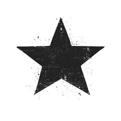 Black grunge star on white.