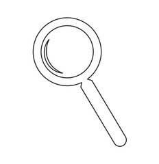 Print Search icon. Magnifying glass icon, vector magnifier 
