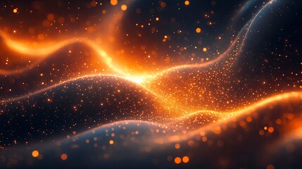 Quantum computing concept with entangled particles forming abstract patterns