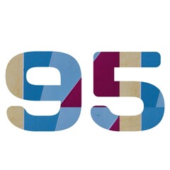 number 95 on colorful paper