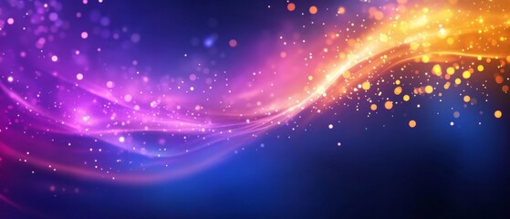 Obraz premium A colorful wave of light with purple, orange and blue colors