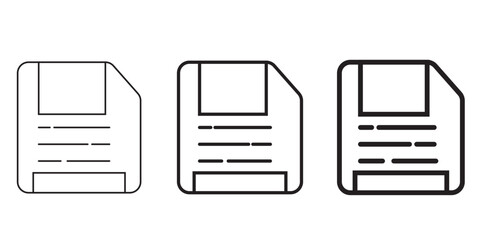 Print Floppy disc different style icon set