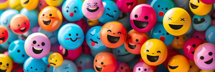 A Vibrant Collection of Joyful Happy Emoji Icons Spreading Positivity and Good Vibes