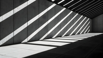 Naklejka premium Shadows and Light Patterns in Minimalist Architectural Space