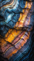 Stunning geological strata with vibrant colors and intricate patterns